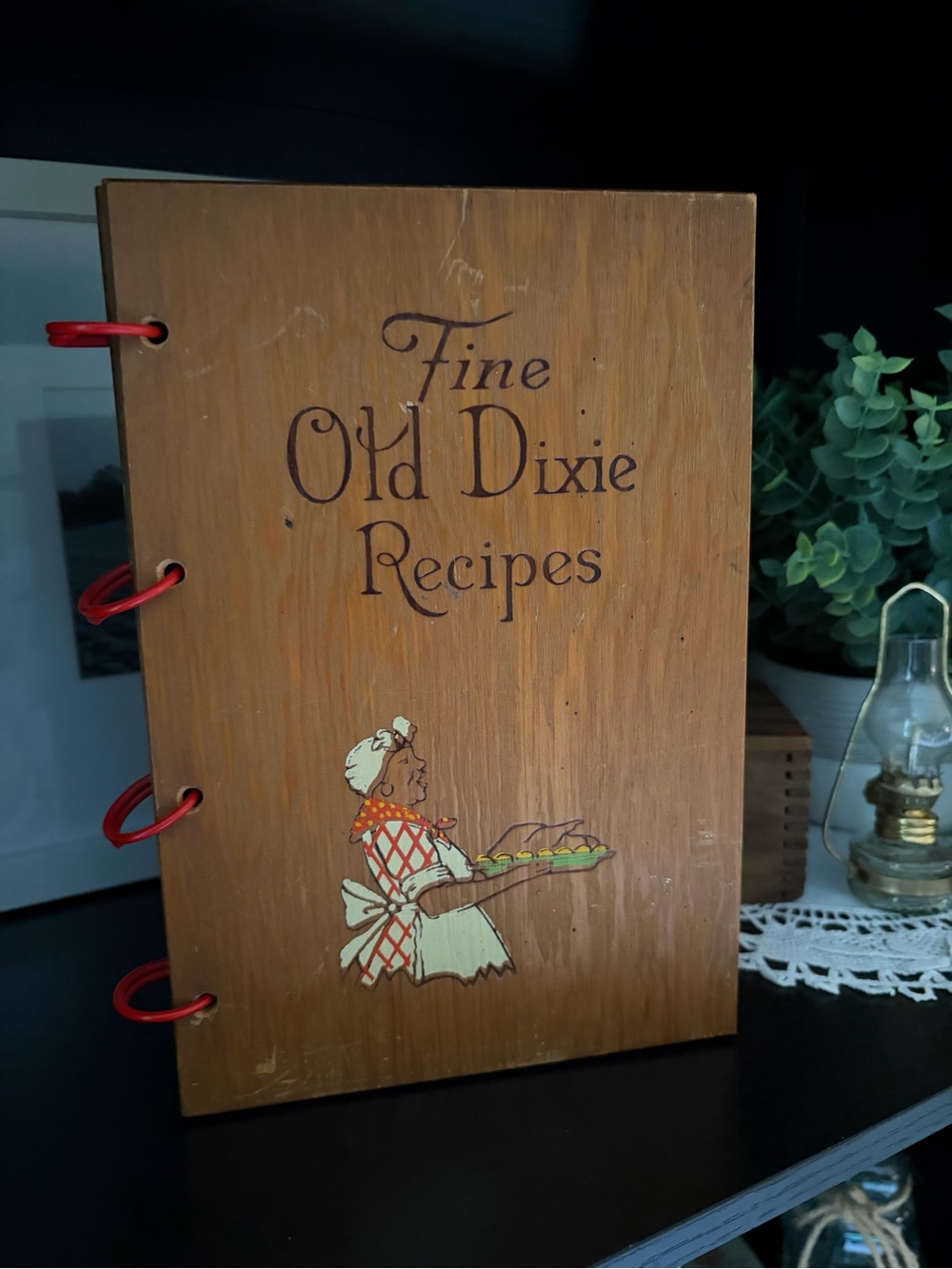 Vintage Fine Old Dixie Recipes Wooden Recipe Book
